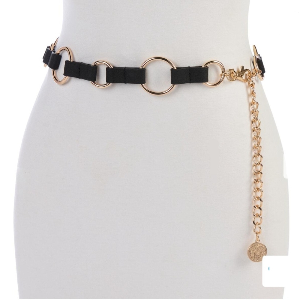 Black and Gold Chain Belt - Plus 2x/3x